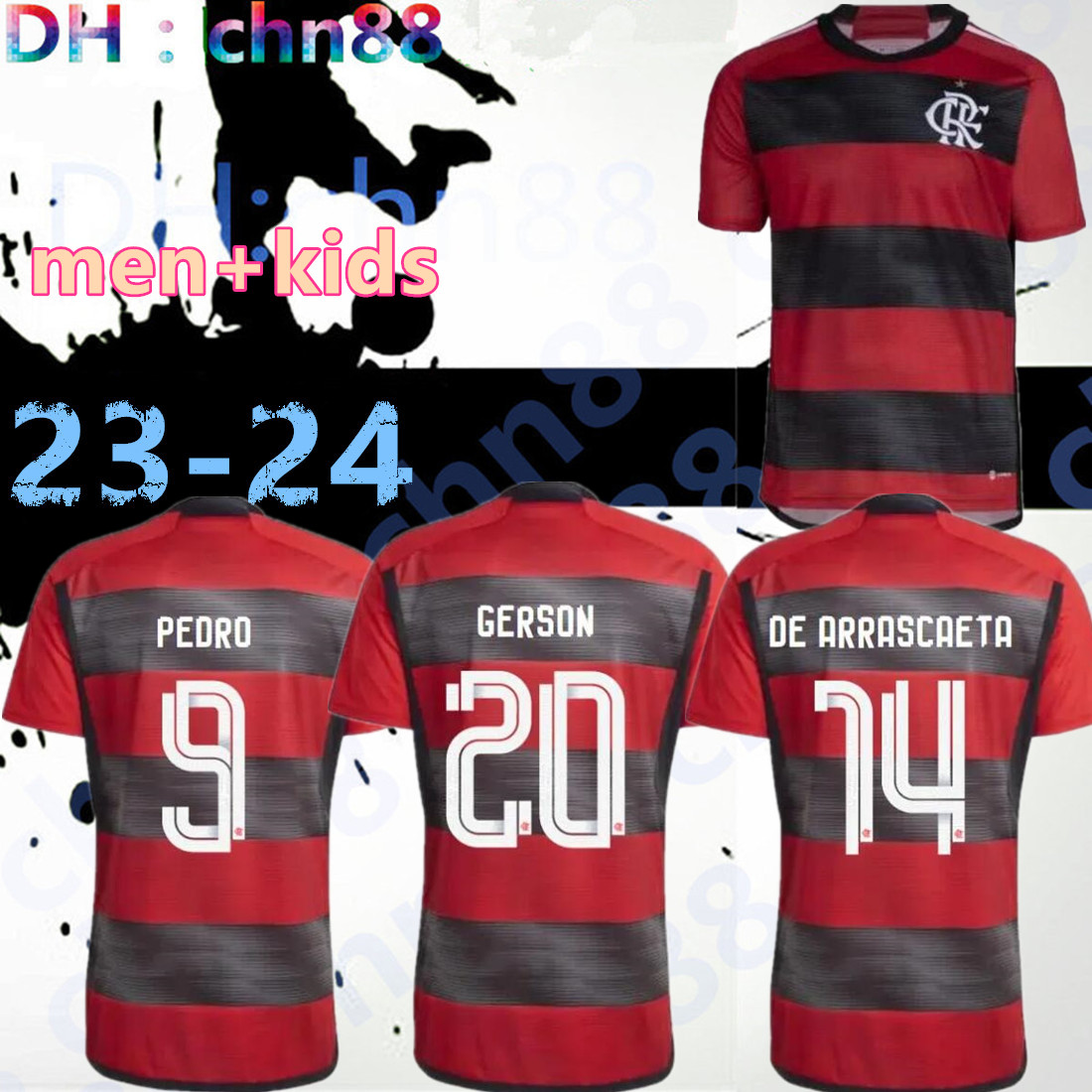 

Flamengo soccer jerseys 2023 2024 VIDAL DE ARRASCAETA GABI football shirts PEDRO B.HENRIQUE E.RIBEIRO camisa Flamengo 23 24 Outubro Rosa jersey, 23-24 home