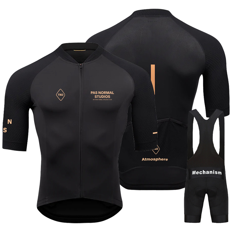 

Cycling Jersey Sets Pas Normal Studios Men Summer Set PNS Bicycle Clothing Bike Wear Clothes Maillot Ropa Ciclismo RYZONING 230302, Cycling shirts 16