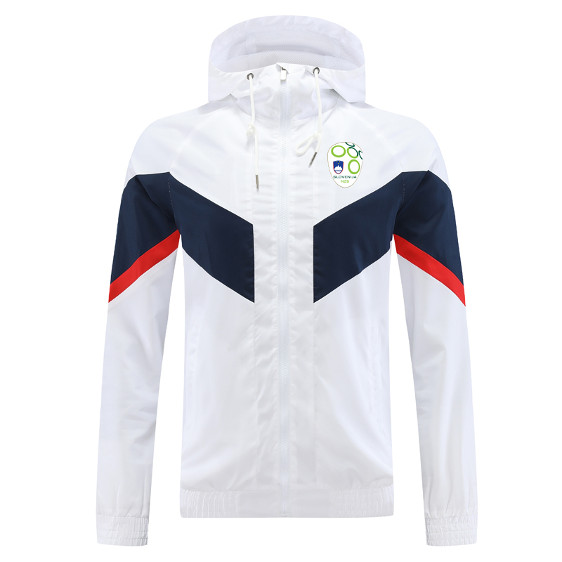 

2023 slovenia soccer Mens Jackets Hooded Windbreaker coats Waterproof windproof full zipper windbreak hoodie football jacket coat Sweate, Red