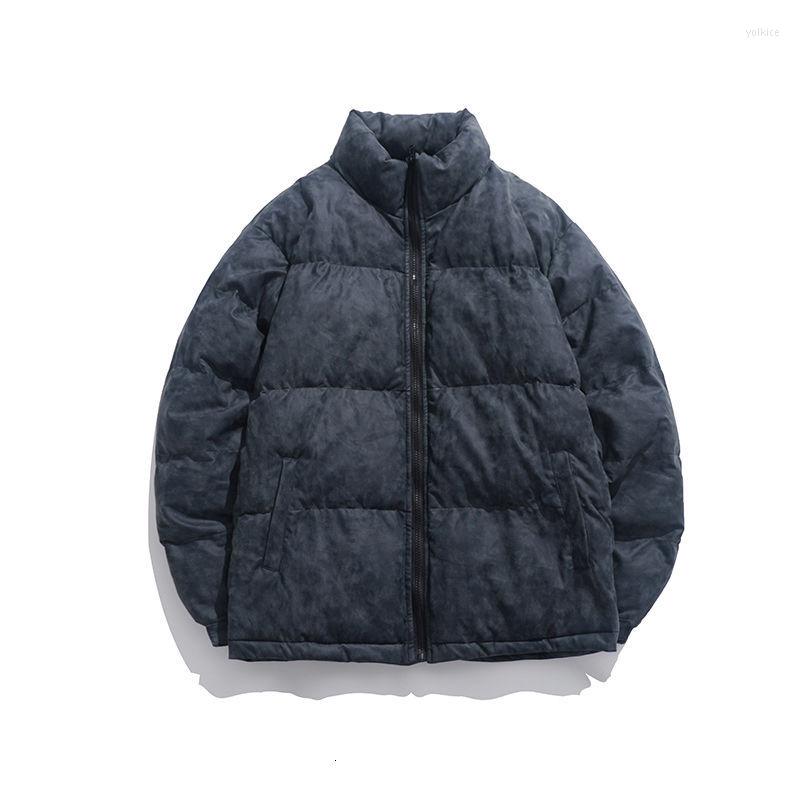 

Men's Down MrGoldenBowl 2023 Winter Parkas Zipper Stand Thick Casual Style Loose Solid Regular, Dark gray