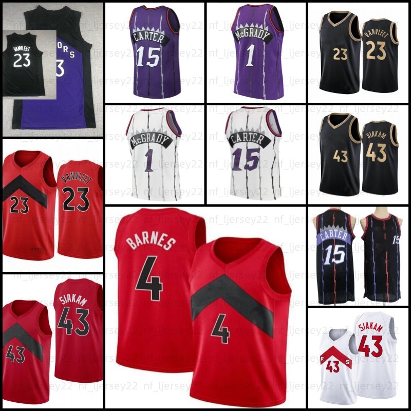 

Vince 15 Carter Pascal Siakam Basketball Jersey 2023 New 15 43 Tracy McGrady Marcus Camby Clear 23 Fred VanVleet, Youth jersey