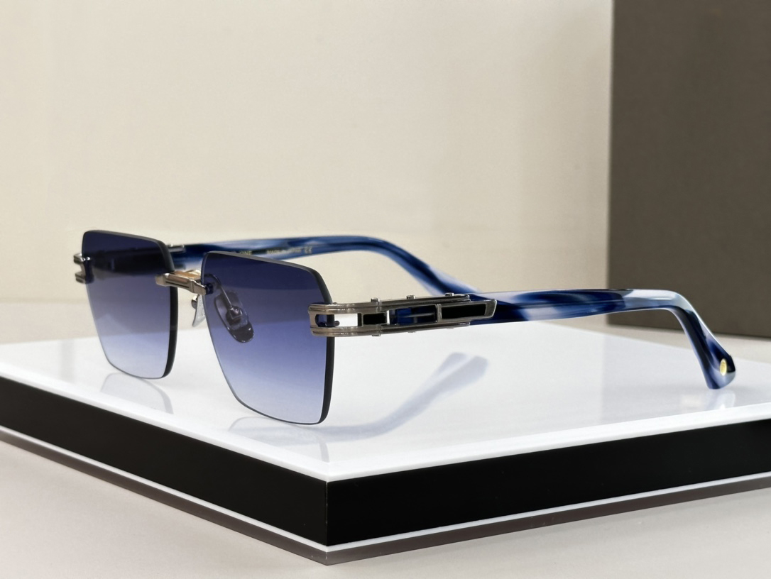 

Meta Evo Rimless Square Sunglasses Silver Blue Gradient Men Driving Sun Glasses Designers Sunglasses occhiali da sole Sunnies UV400 Eyewear with Box