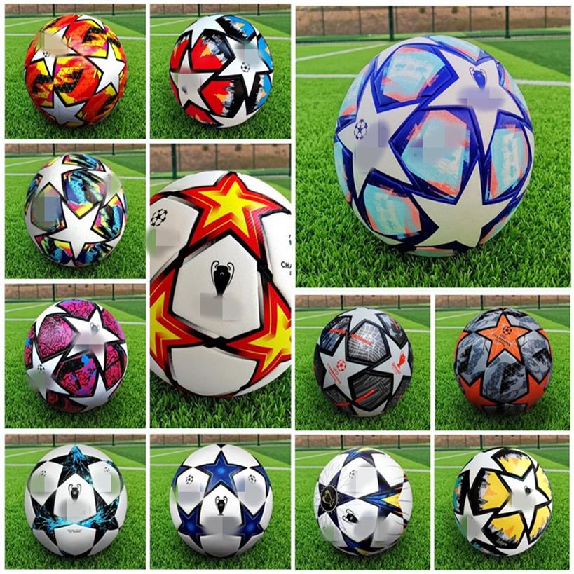 

21 22 Top quality European champion Soccer ball 2021 2022 size 5 balls Club League granules slip-resistant football Ship the wit270L
