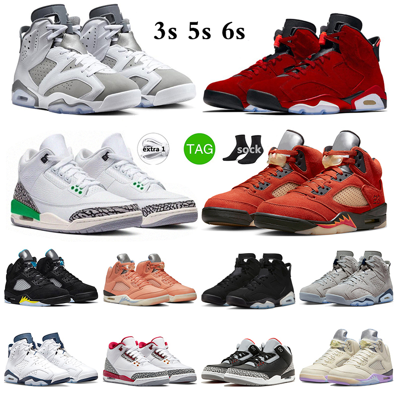 

5 Mars basketball shoes for men women 3s 5s 6s A Ma Maniere Lucky Green Racer Blue cool grey mens sports sneakers 36-47, (2) 36-44