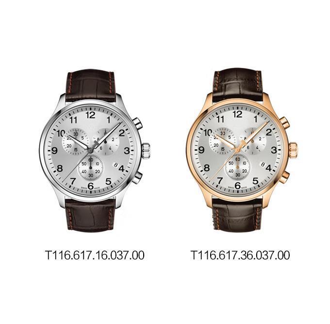 

Stainless steel chronograph mens quartz Watch 316 fine steel Sapphire mirror ETAG10.212 Movement no box T116 Luminous dial T116.617.16.047.00, Black