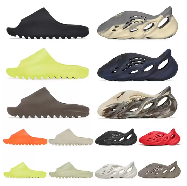 

slide foam runner Designer slippers men women Sandals Triple Black White Resin pattern slippers mens womens slides slider slipper sliders quality MX Carbon 36-48, Box