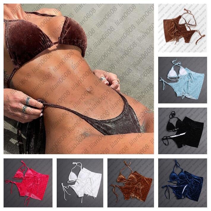 

Designer Swimwear Bikini Top 2023 Fashion Swimwear Designer Bikini Set Swimsuit with Pad Lable Bandage Sexy Bathing Suit, Blv50brown