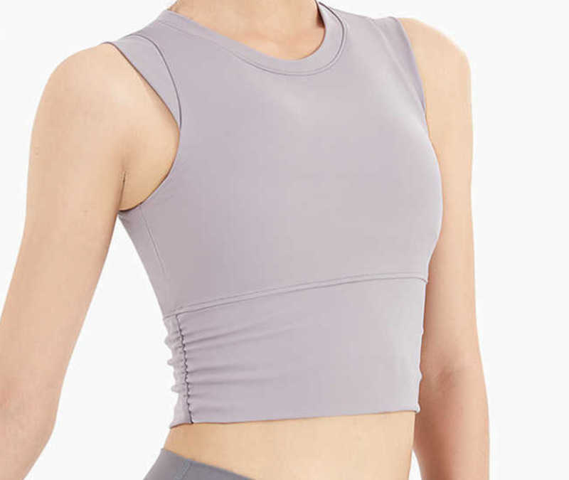 

Women' Tanks Camis lululem womenTops Padded Yoga Bra Fitness Running Casual Sports Underwear Gym Clothes Women Dance Shockproof Gathered Vest Fashion, Fog purple
