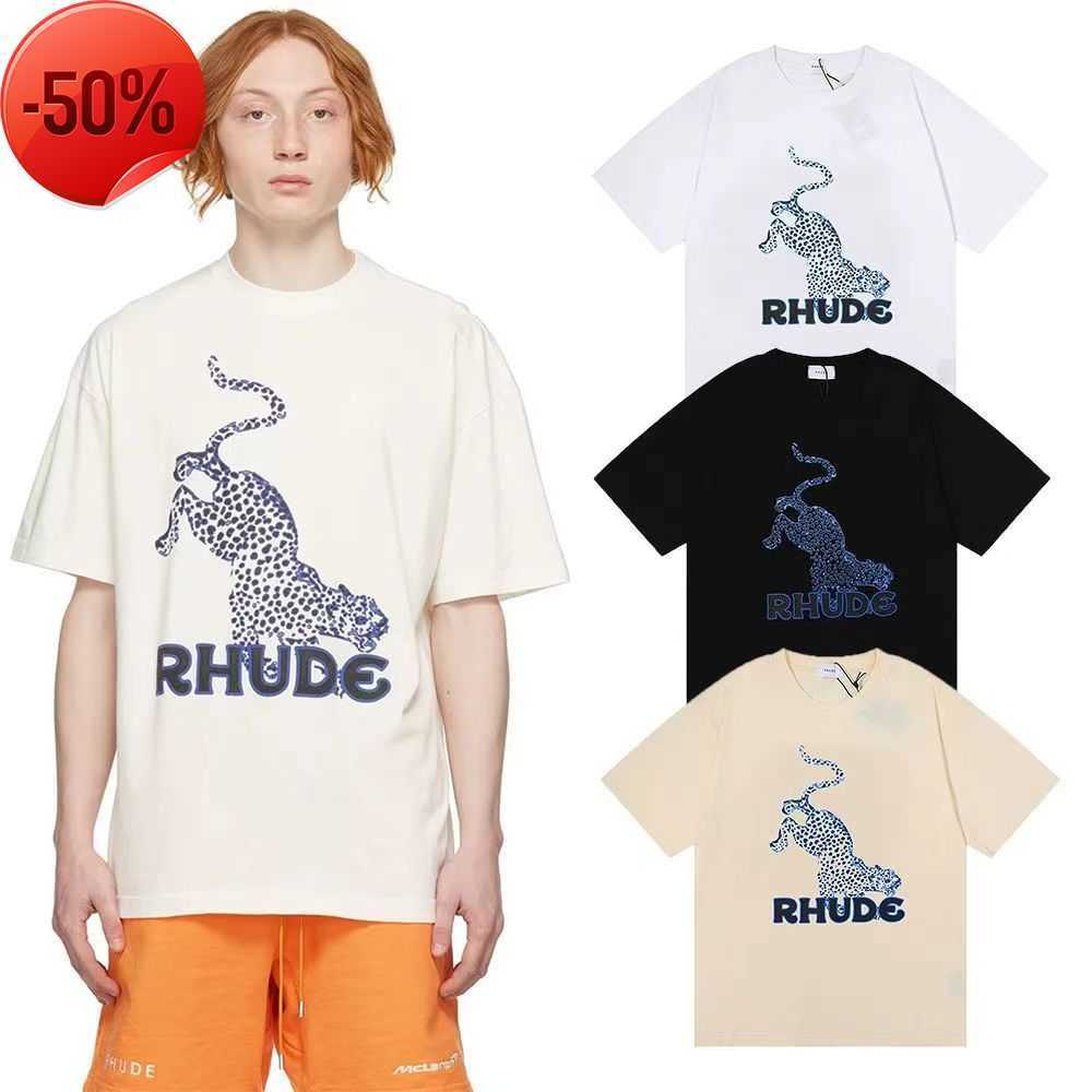 

23s Summe Mens T-shirts America Tide Brand Rhude Printed t Men Women Washed Do Old Round Neck Treetwear T-shirts Spring Summer High Street5n2w
