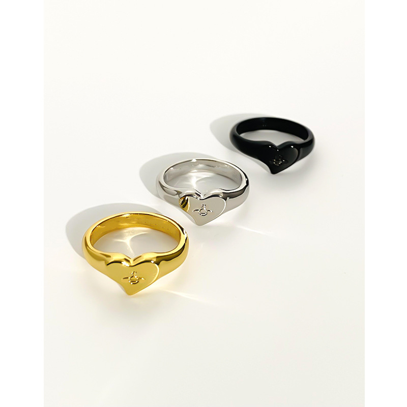 

Band Rings Charm Designer Western west Queen with the same Saturn Ring vivi Heart-shaped gold silver rings European and American for mens womens original packaging