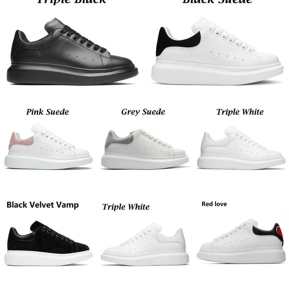 

Designer Woman shoe Leather Lace Up Men Fashion Platform Oversized Sneakers White Black mens womens Luxury velvet suede Casual Shoes, 1 triple white