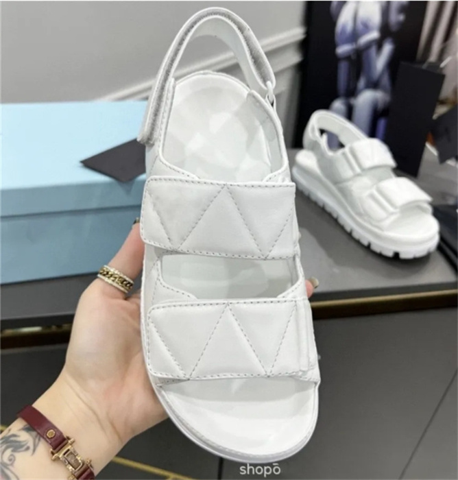 

Designer Buckle Leather Sandals Grandad Sandals Dad Caviar Women Slippers Quilted Beach Slipper thick soled Platform Summer Black White Yellow Size 35-41