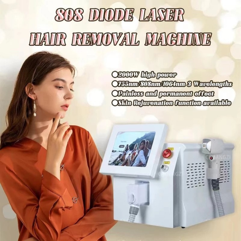 

New 808nm Diode Laser Hair Removal Machine Skin Rejuvenation Fast all Skin Colors 20millions Shots Machine
