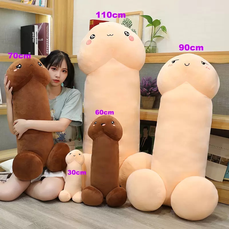 

90cm Factory WholesaleSimulation SexyFunny PlushToys Stuffed Soft Dick Doll Real Plush Pillow Cute Toys Funny Gifts Real-life penis, Shy-beige