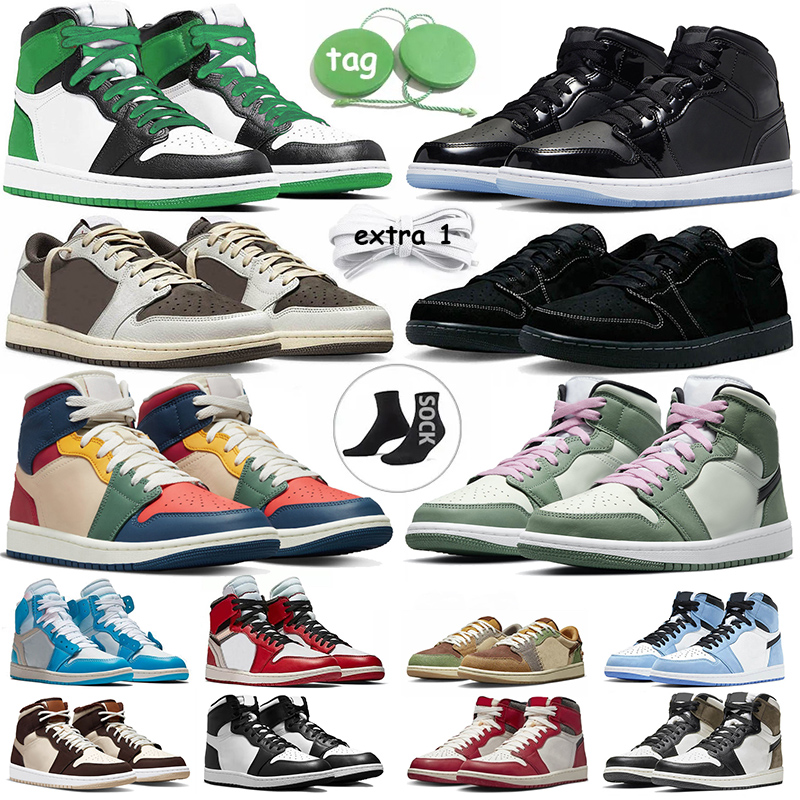 

Jumpman 1 1s Men Women Basketball Shoes Space Jam 1 Mid Dutch Green Zion Williamson Voodoo Low Black Phantom Reverse Mocha High University Blue Lucky Green Sneakers, 36-46 cream dark chocolate
