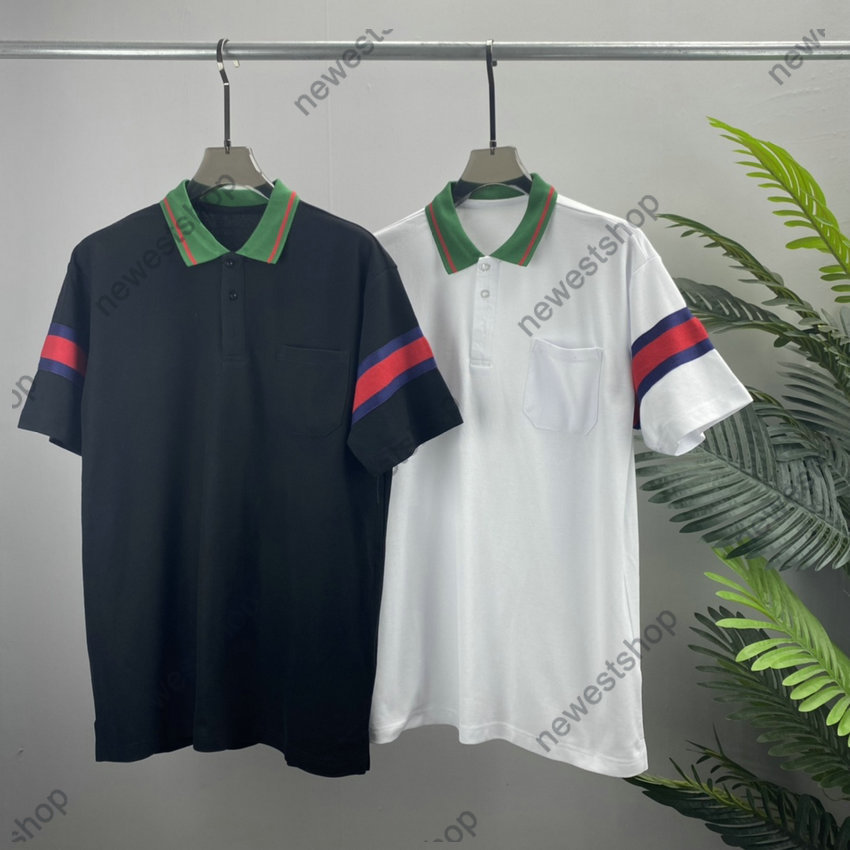 

2023 designer Mens Tees Polos T shirt paris luxury summer classical letter print lapel polo shirts simple color stripe printing Casual cotton tee tops