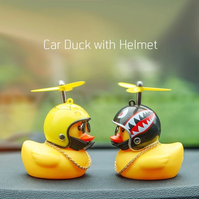 

Car Accessories Styling Broken Wind Helmet Small Yellow Duck Wave-Breaking Little Yellow Rubber Duck Sunglasses Ornaments Bicycles Decorations