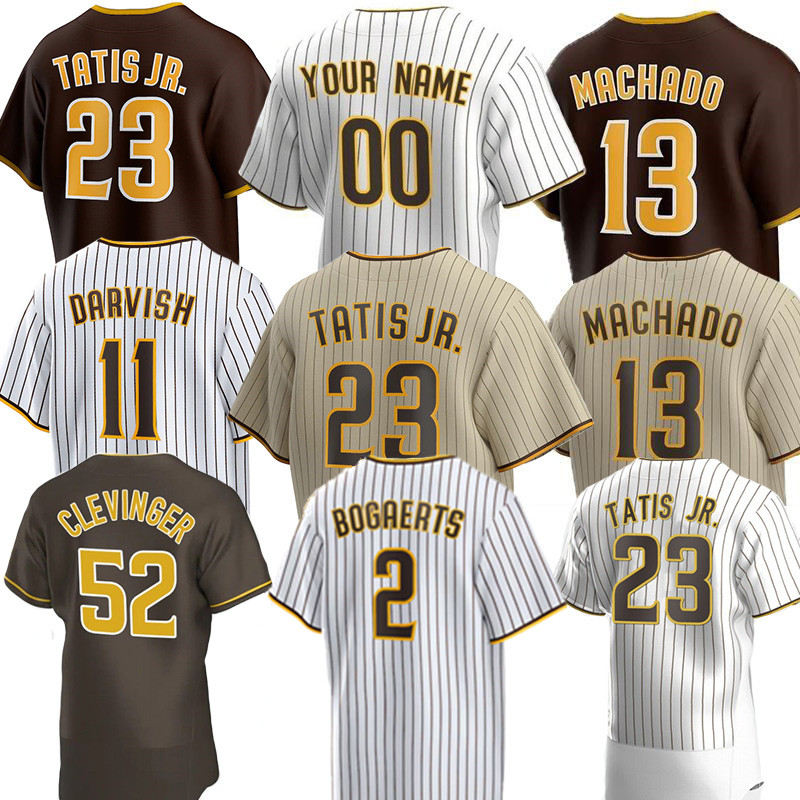 

2 Xander Bogaerts Baseball Jerseys 23 Fernando Tatis Jr. 13 Manny Machado 22 Juan Soto 11 Yu Darvish 44 Joe Musgrove 1 Trent Grisham 71 Josh Hader 25 Tim Hill Wilson jersey, Women's color 4