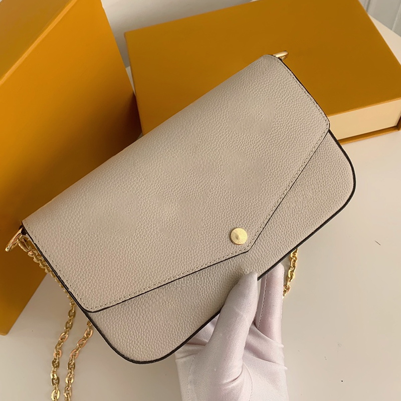 

Luxurys Designers Handbag Crossbody Bag Clutch bag chain with Box Dust Bag Women Leather Gradient color Handbags Flap Purse Lady Tote Coin Clutch Shoulder Bag wallet, Flower pink