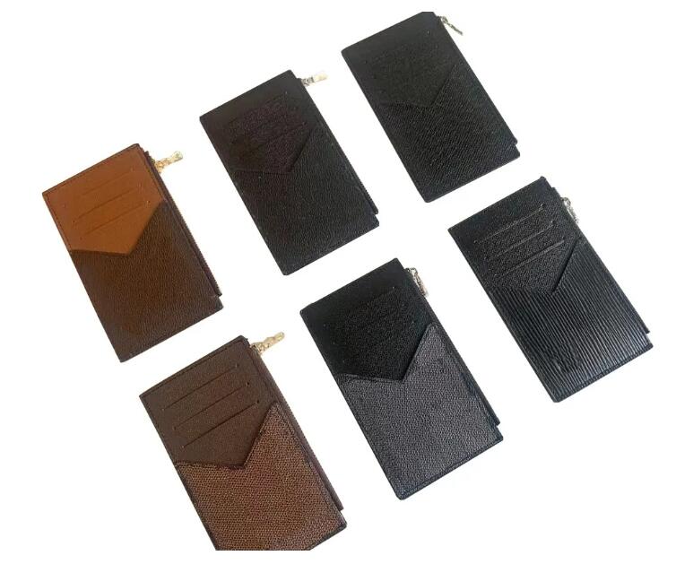 

7A Luxurys Designers Card Holders Wallets Purses Fashion Short ZIPPY Wallet Classic Zipper Pocket Bag Zip Coin Purse with box free shipping, Black water ripple