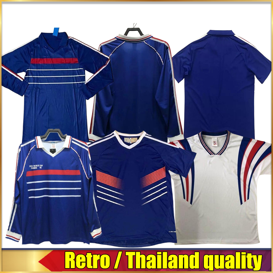 

Long sleeve 1984 1998 HENRY ZIDANE soccer jerseys world cup retro Guivarch Football Jersey DJORKAEFF TREZEGUET DESCHAMPS Maillot de foot uniforms top thai quality, 09