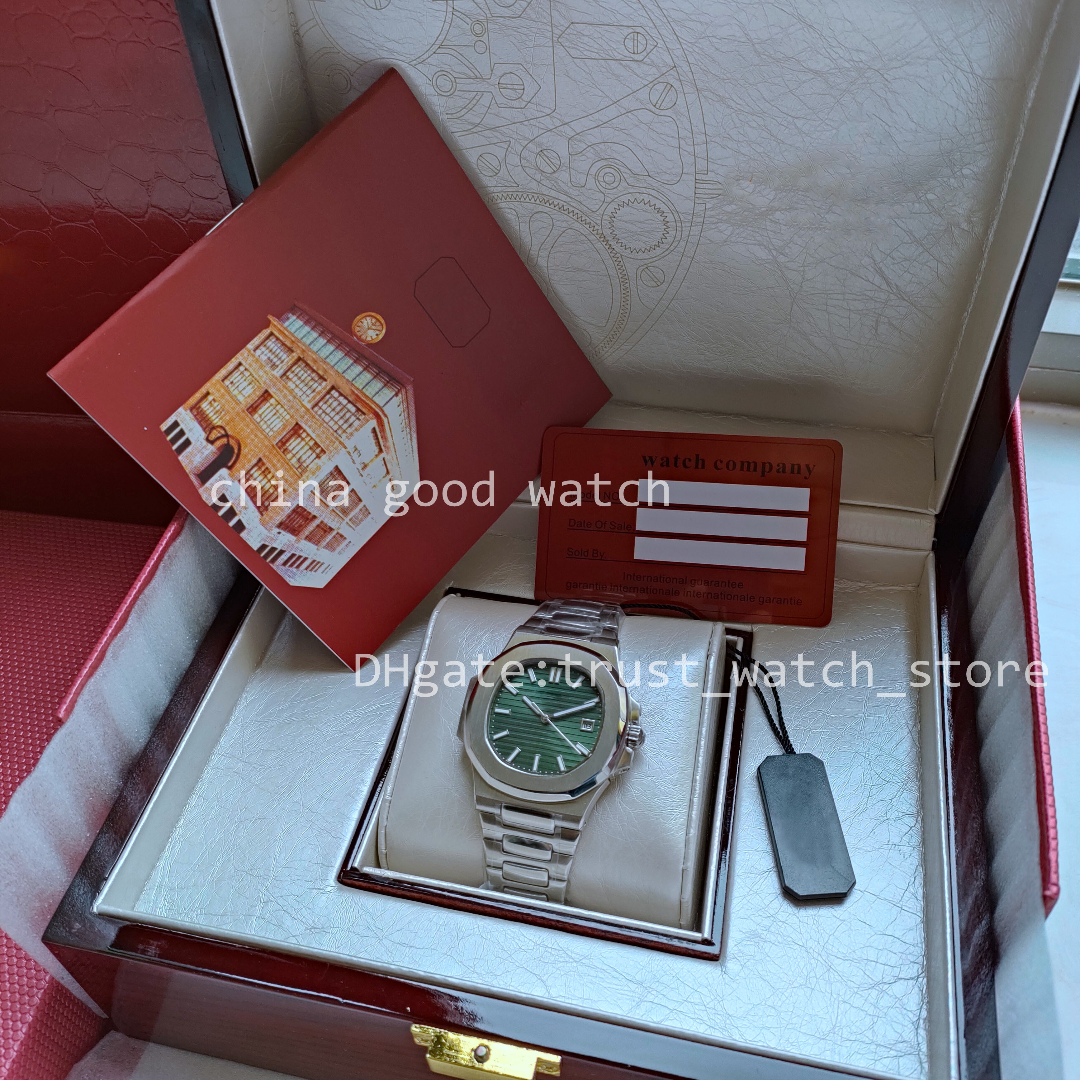 

Mens of Watch U1F Factory 170th Anniversary New Cal. 324 Automatic Movement 40mm Watch Green Dial Classic Watches Transparent Back Diving Wristwatches Original Box