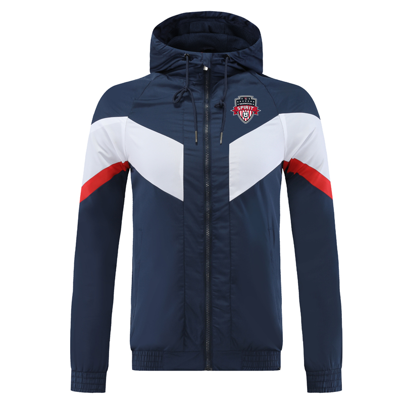 

2023 Washington Spirit soccer Mens Jackets Hooded Windbreaker coats Waterproof windproof full zipper windbreak hoodie football jacket coat Sweate, Red