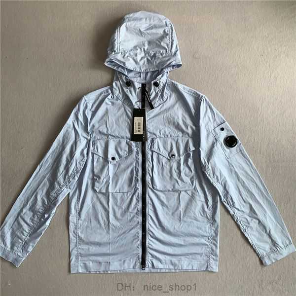 

New Cp Popular Men's Jackets Gabardine Full Zip Hooded Overshirt Long Sleeve 1 GC7J, Silver