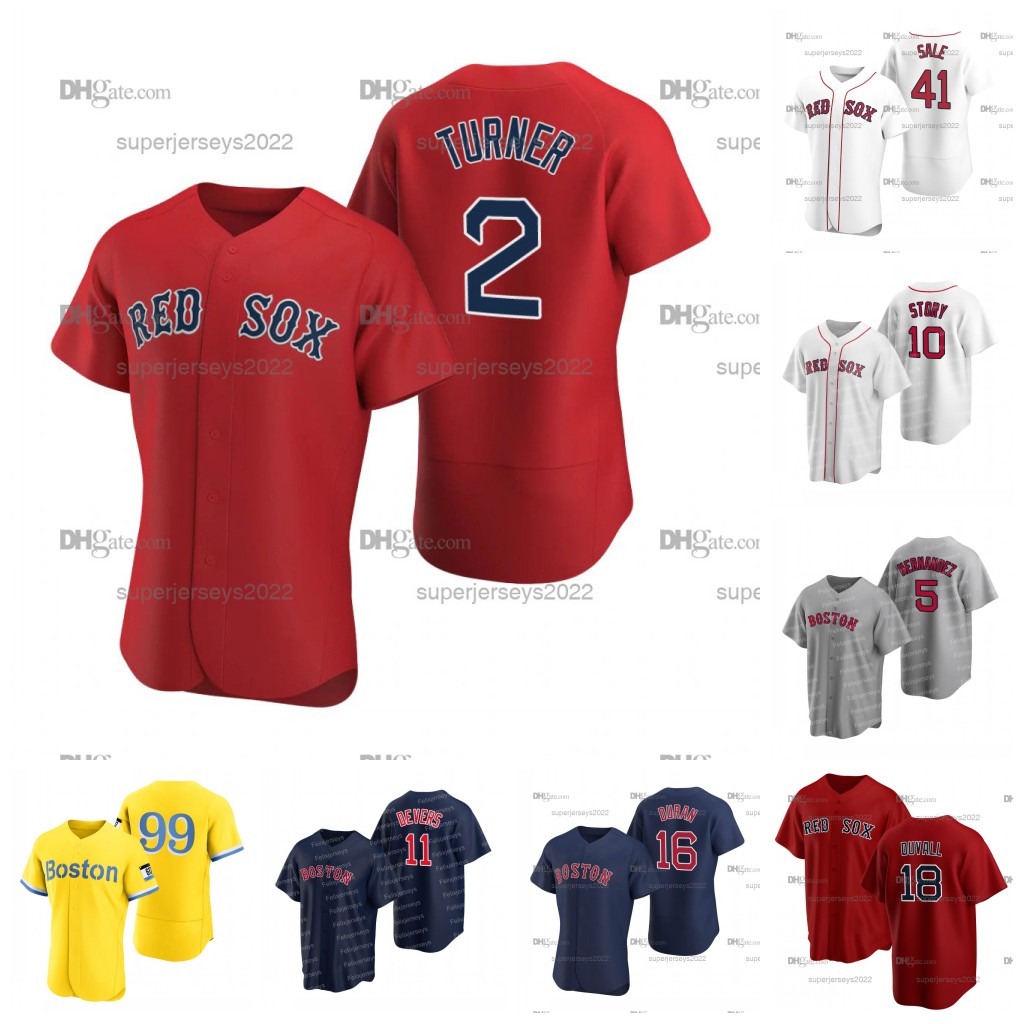 

2 Justin Turner Jerseys Redsox Rafael Devers Trevor Story Alex Verdugo Enrique Hernandez Chris Sale Adam Duvall Masataka Yoshida Jarren Duran Kenley Jansen, Womens s-xxl 2021 city connect jersey