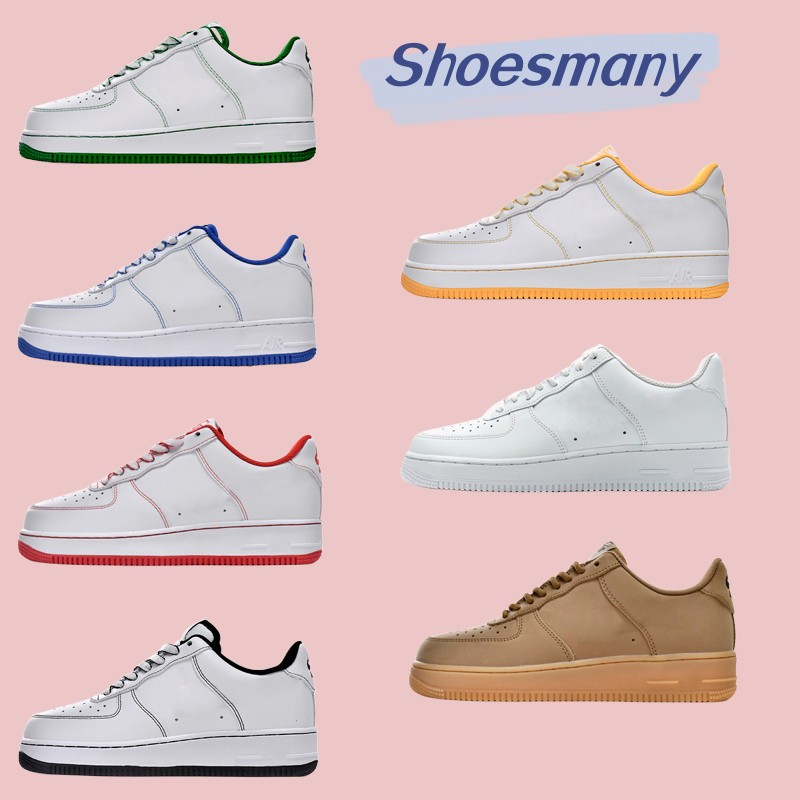 

Skate Shoes AF1 One Low Sneakers Women Mens Unisex Skateboarding Shoe Triple White Flax Gum Light Brown Pine Green 315115-112 CJ9179-200 CV1724-103