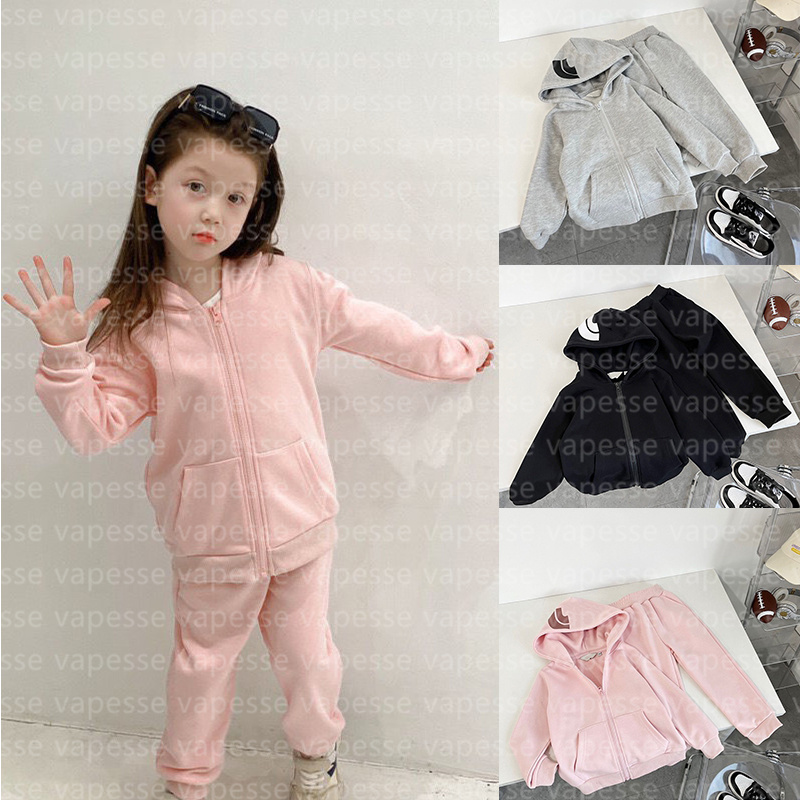 

kids the NF hoodies sets pink black grey children's clothing sets Youth sports set outdoor baby clothes size 110-150 l2qt#, Gray