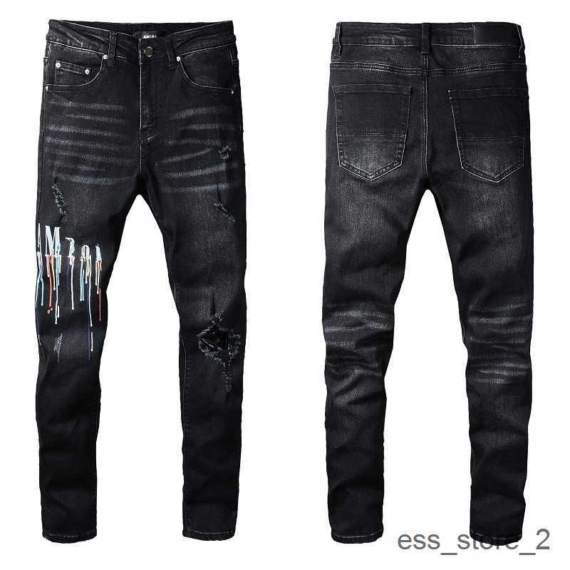 

Casual 2023 Ripped amirs Top Jean Mens Motorcycle Jeans Fashion Elastic Skinny Straight Biker Slim Stretch Denim Trouser Classic Pants UOYR, A016