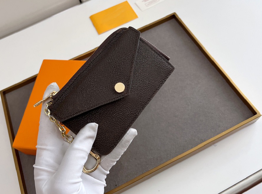

Fashion designer wallets luxury Adele Purse men women clutch Highs quality monograms zipper coin purses ladies card holder original box double bag style M69431-1, Grid & digram