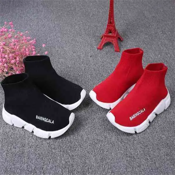 

Hot Fashion Boots For Kids Speed Trainer Sock Shoes Toddler Boys Girls Youth Socks Sneakers Black Red Children Designer Shoes