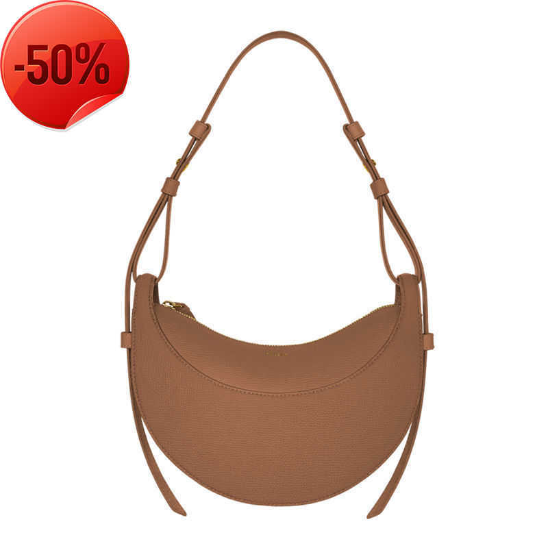 

Polene Numero Dix Half-Moon bag Full-Grain Textured/Smooth Calf Leather Tote Designer Zip Closure Crossbody Fashion Women Hobo Handbags22ESSE31, Beige smooth small