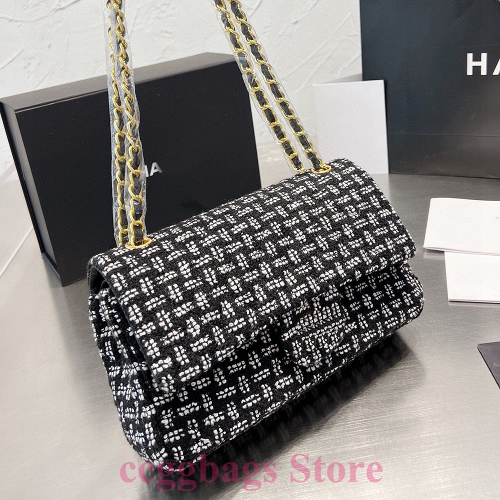 

CC Designer Bags Channel CF Chain Crossbody Shoulder Bag For Women Woolen Cloth Hobos Luxury The Totes Fashion Ladies Wallet Purses Black, 06