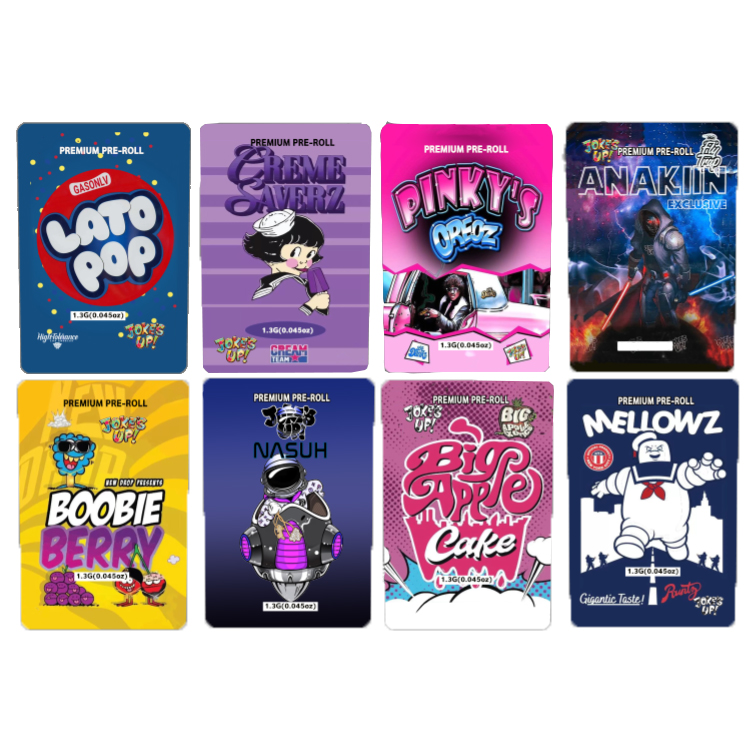 

Joke's up Pre-Roll Joint Plastic Tube sticker labels Packaging with Multi Design Support Custom OEM LOGO LABEL