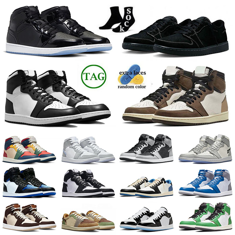 

2023 New Jumpman 1 1s Basketball Shoes Men Women Concord space jam True Blue Obsidian Black White Patent Bred Sports Sneakers shoe size 36-47, 36-45 concord