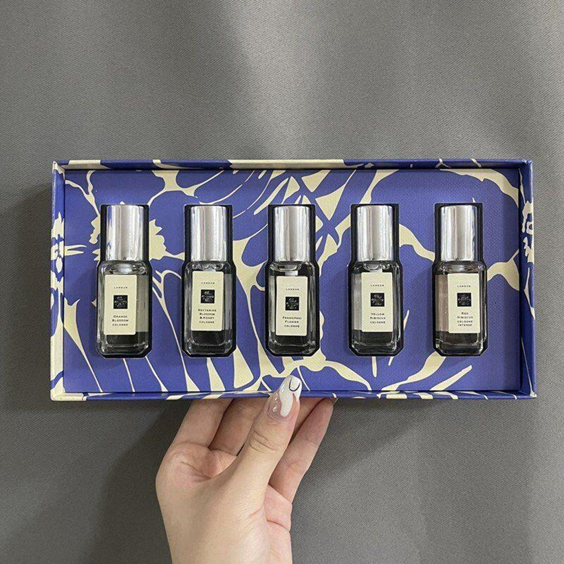 

Jo Malone London Perfume Set 9ML 5pcs perfumes Cologne Collection fragrances Hibiscus Orange Blossom Flowers EDP Spray Unisex gift box DHL ship