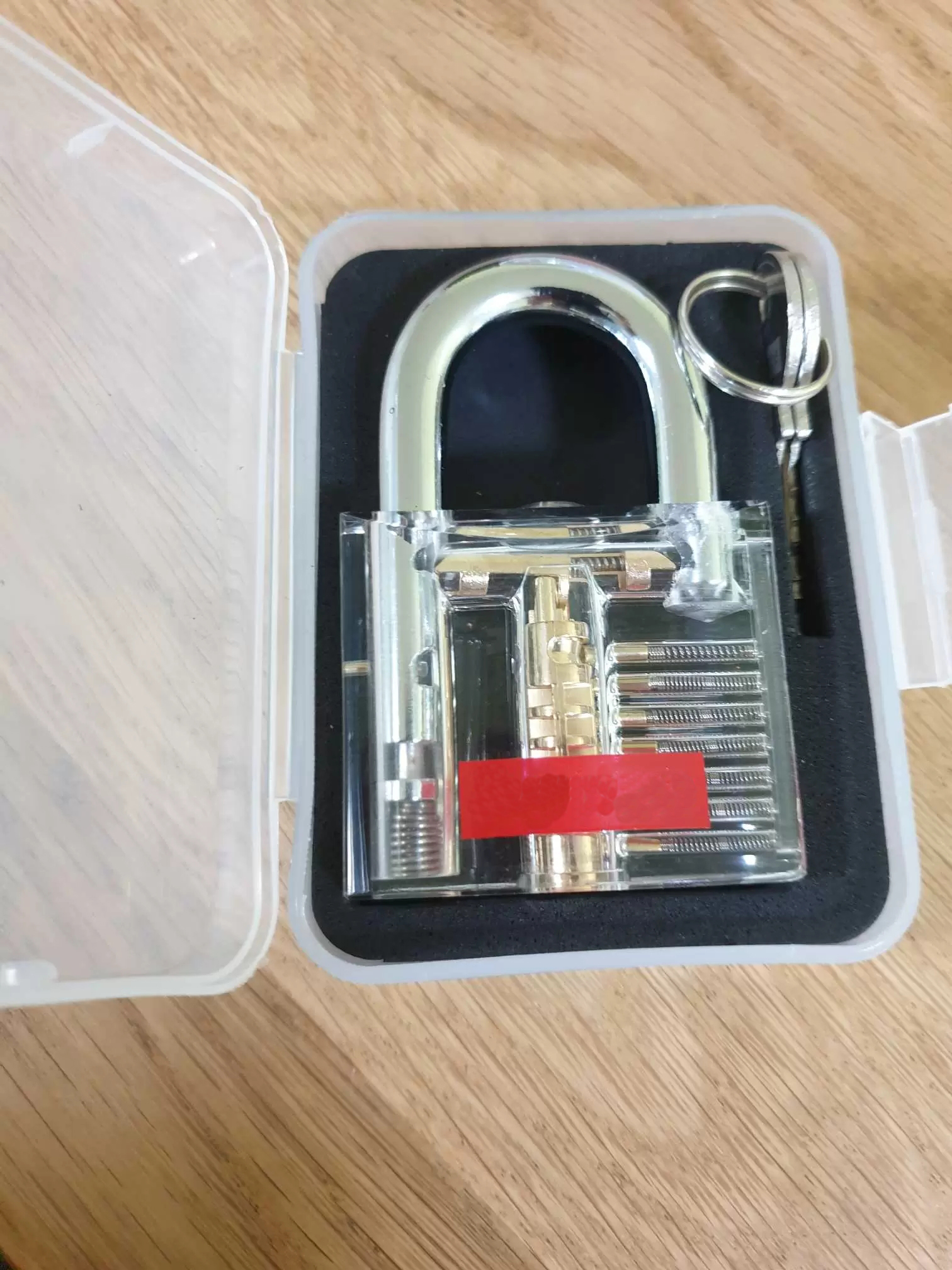 

fitness tights Beautiful Design Modern Style Transparent Visible Pick Cutaway Mini Practice View Padlock Lock Training Skill For Locksmith Keychain pendant