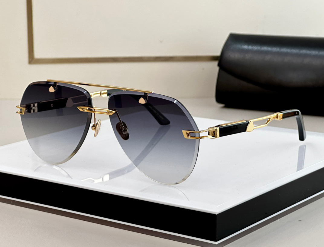 

Fashion luxury designer The duken sunglasses mens classic metal frameless pilot shape glasses summer business leisure style eyewear Anti-Ultraviolet with case