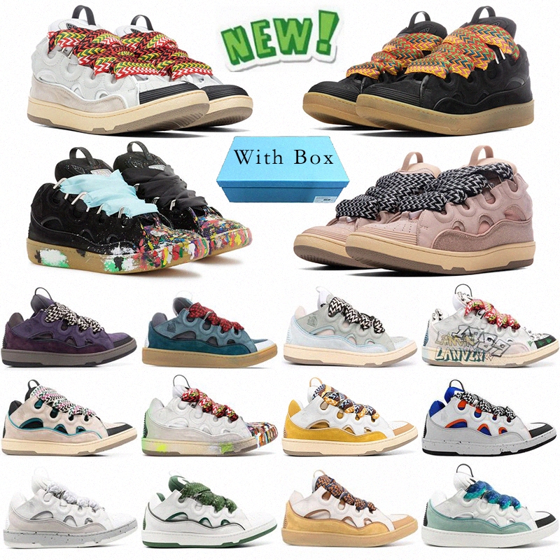 

Men Shoes Mens Curb Sneakers Lace-up Leather Suede and Mesh Low-top Embossed Rubber platform sole Logo TrainersuygG#, 10