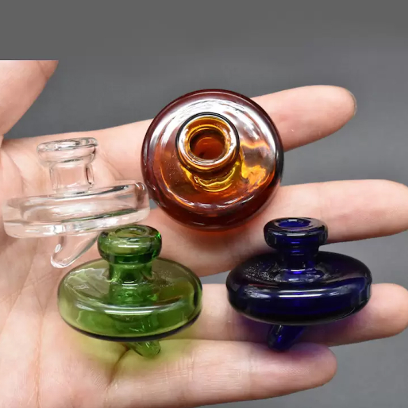 

Wholesale Colorful Big 35mm OD Universal UFO Glass Bubble Carb Cap for 2mm 3mm 4mm 5mm Thick Double Quartz Banger Nail water Glass oil rig Bongs