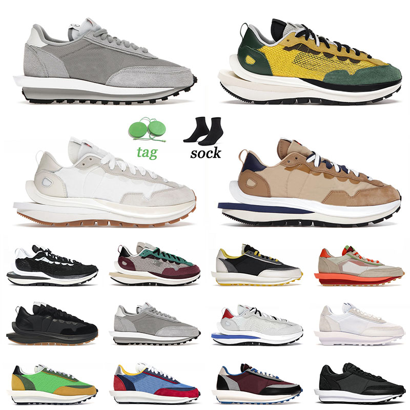 

2023 Designer Sacai Ldv Waffle Running Shoes Sacais Blazer Vaporwaffle Fragment x Grey Bright Citron White Nylon Men Women Trainers Sneakers 36-45, A1 7cm