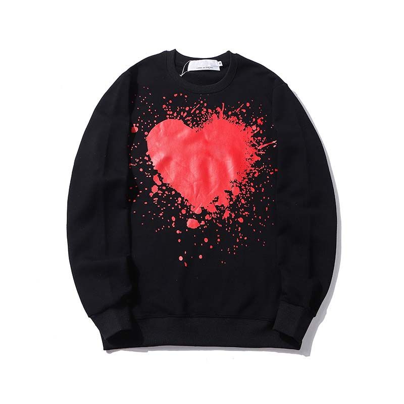 

Designer Men's Hoodies Play Sweatshirts Commes Jumpers Des Garcons Letter Embroidery Long Sleeve Pullover Women Splash ink red Heart Sportswear streetwear, Blue