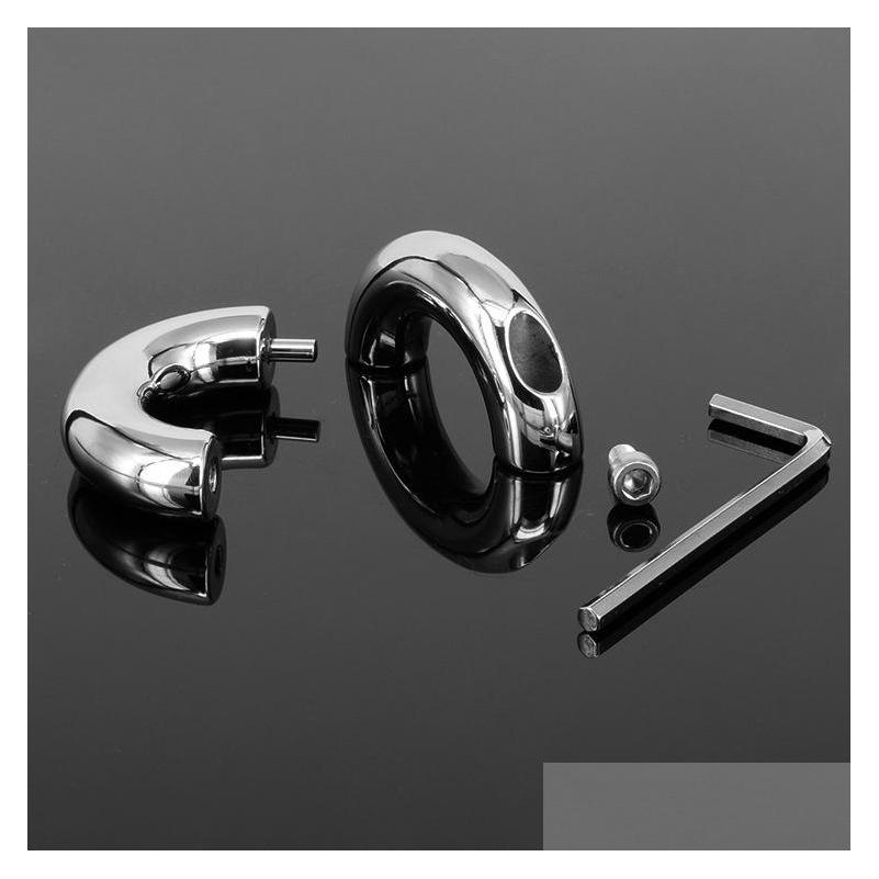 male round extreme heavy metal cockrings stainless steel penis ring ball stretcher scrotum bondage device