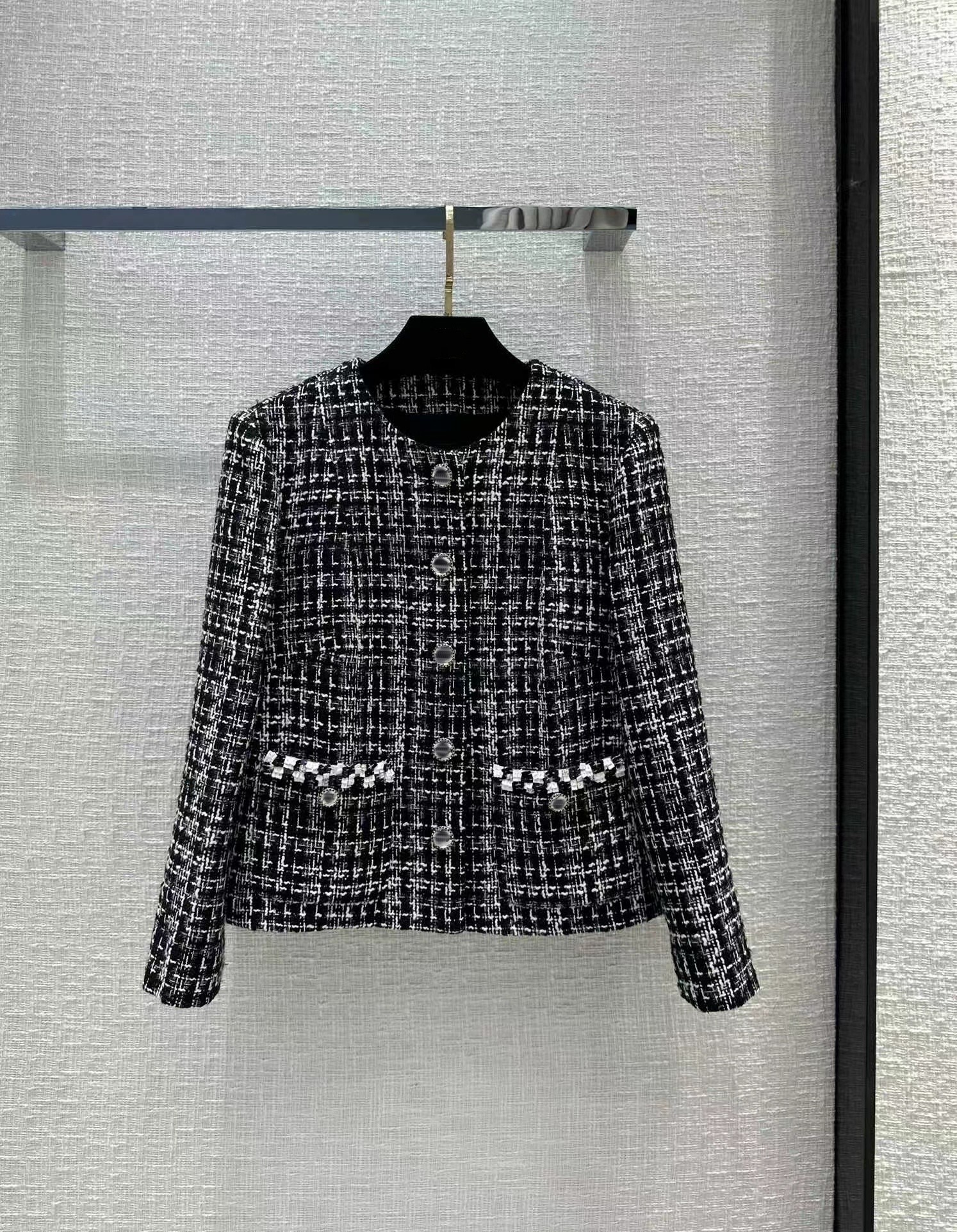 

Milan Runway Jackets 2023 New Spring O Neck Long Sleeve Panelled Women' Designer Sweaters Brand Same Style Outerwear 0302-5, Contrast color