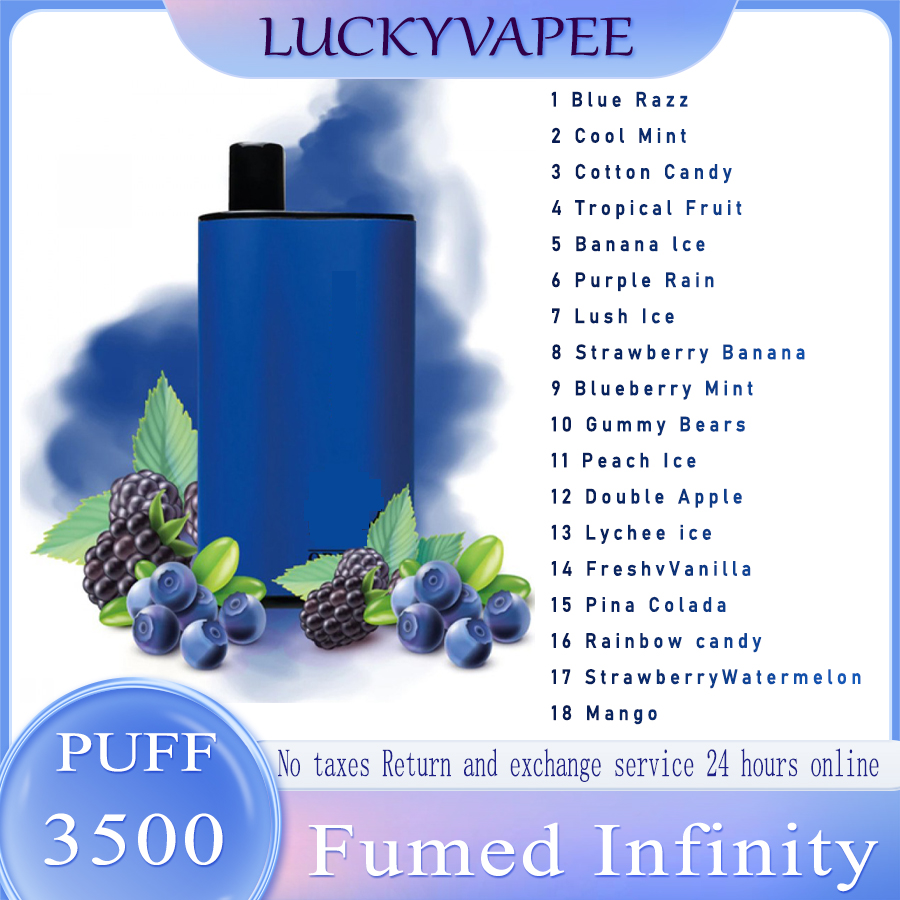 

100% Highest Quality Fumed Infinity 3500 Puffs Disposable Vape Pen E Cigarette With 1500mAh Battery 12ml Prefilled Pod Small Bar Kit Portable Package