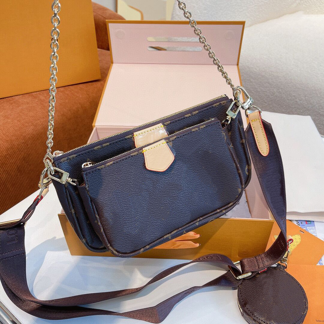 

2023 designer 3pcs set Purse Women Bags Handbag Original Box Date code Purse clutch shoulder messenger cross body serial number Fashion classics bag, Color 7