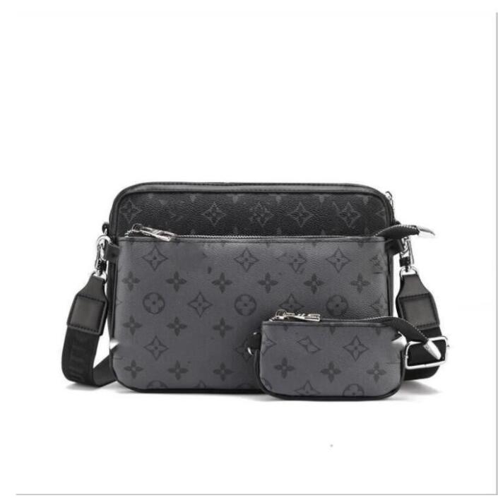 

Handbags Men Leather TRIO Messenger Bags Luxury Shoulder Bag Make up Bag Designer Handbag Tote Mans Fashion louiseitys viutonitys
